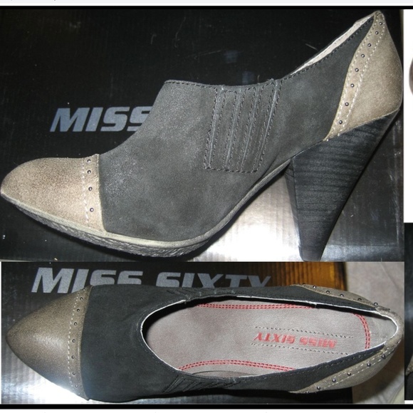 Miss Sixty 60 Harnett Heel Ankle Leather booties-6 - Picture 1 of 4